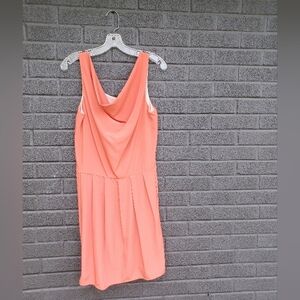 GLAM Coral-colored Sleeveless Midi Dress  (Size: Medium)